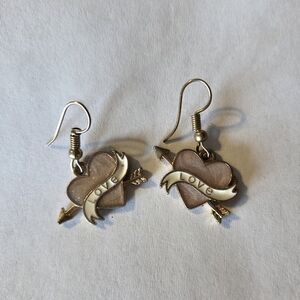 IGold-Tone Ice Pink Heart Earrings